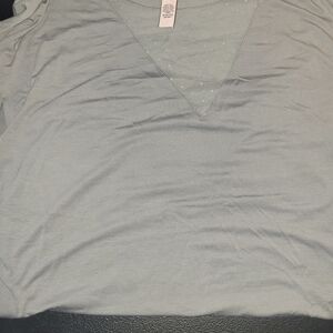Women's Gray V-Neck Top